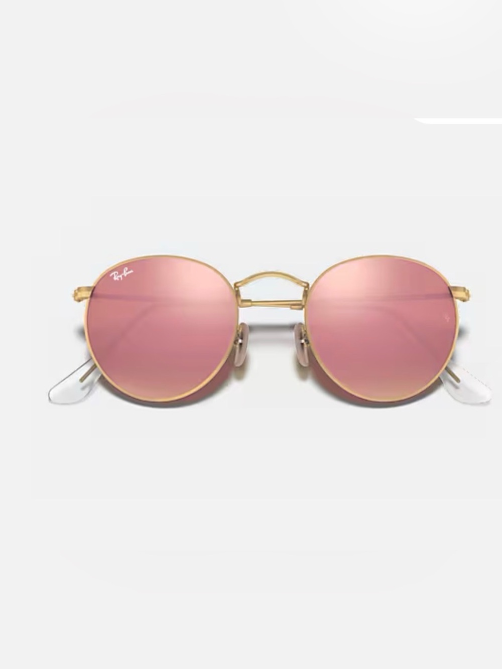 Ray-Ban RB3447 Round Flash Sunglasses Matte Gold Brown Mirror 50mm 112/Z2